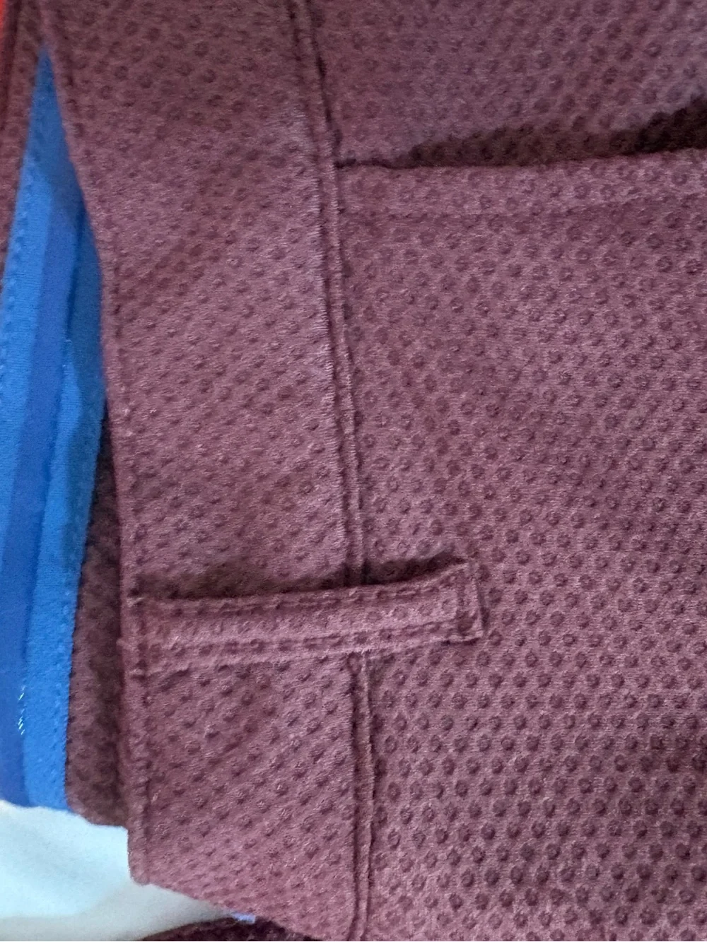 Twillory Air Performance Suit Mens 42S (30x30) Burgundy Technical Fabric